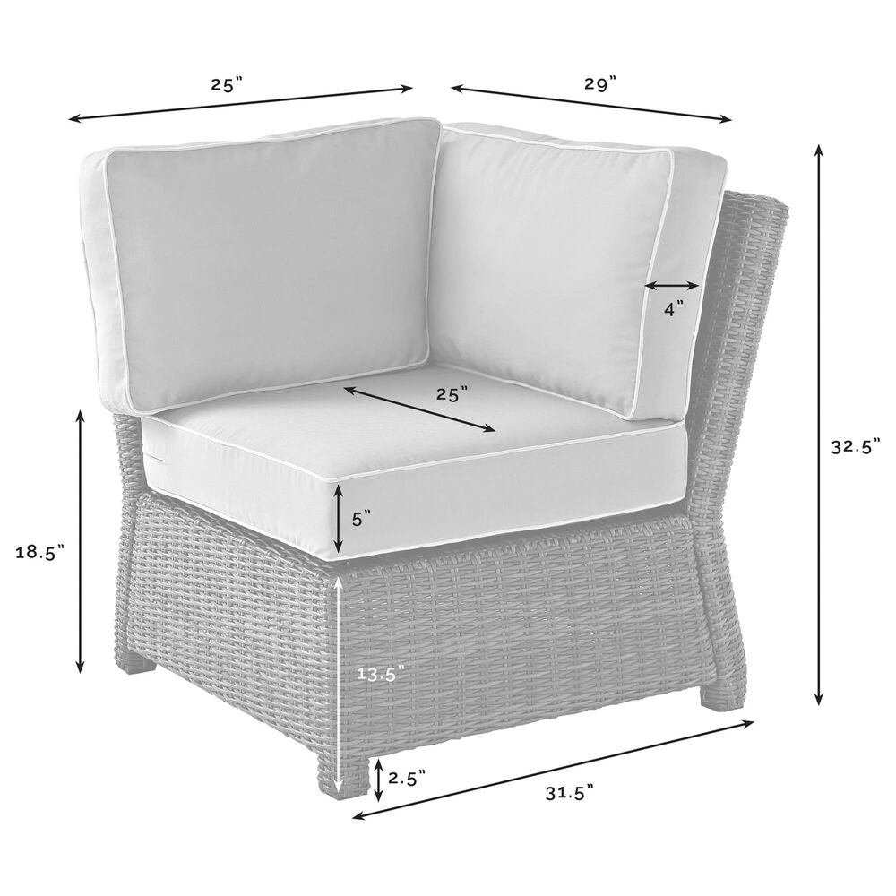 Crosley Furniture Bradenton 5-Piece Patio Sectional Set in Gray and Brown, , large