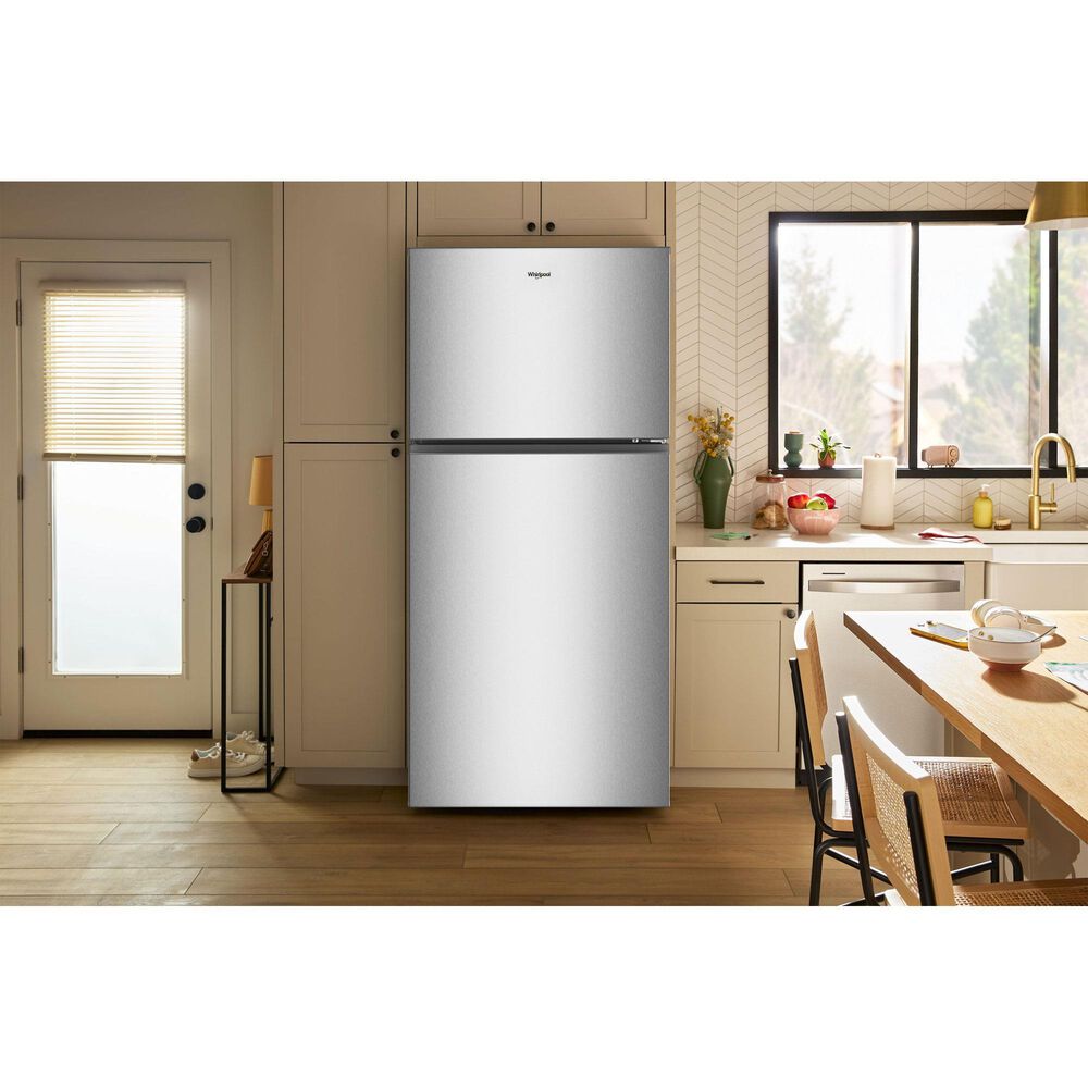 Whirlpool 19 Cu. Ft. Top Freezer Refrigerator in Fingerprint-Resistant Stainless Steel, , large