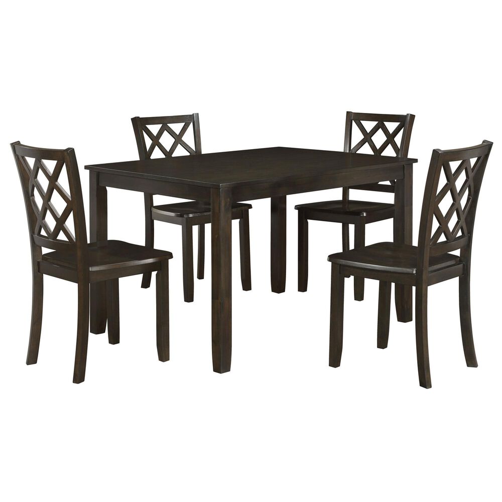 New Heritage Design Trellis 5 Piece Dining Set in Brwon, , large