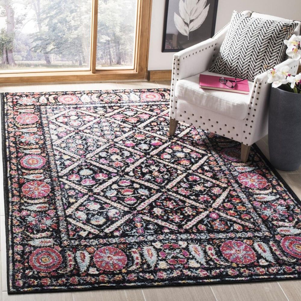 Safavieh Adirondack ADR203Z 3&#39; x 5&#39; Black and Fuchsia Area Rug, , large
