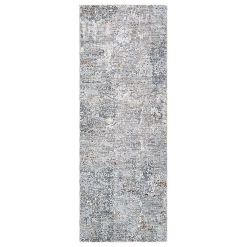 Surya Dresden DRE-2319 Medium Gray, Gray, White, Light Slate, Mustard and Rust 2"7" x 7"3" Runner, , large