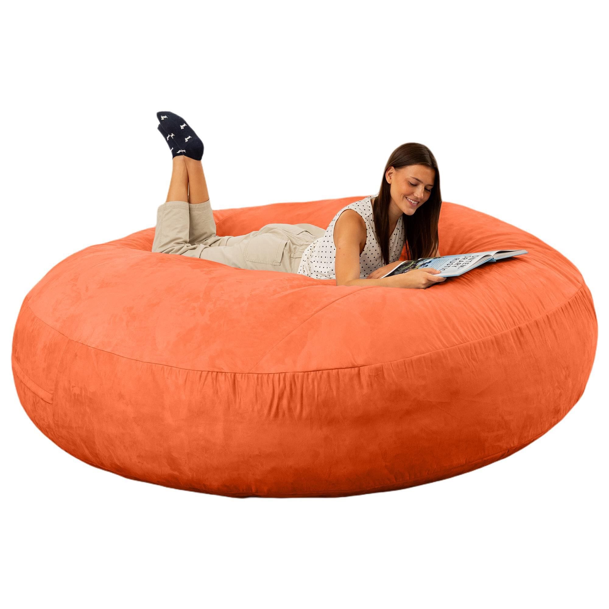 Jaxx 6' Cocoon Large Bean Bag Chair in Mandarin