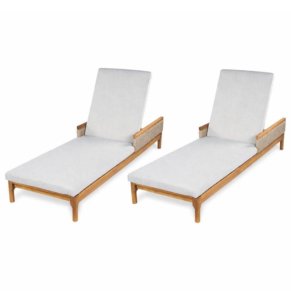 Hearth and Haven Outdoor Chaise Lounge in Light Grey (Set of 2), , large