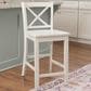 Linon Home Decor Torino X-Back Counter Stool in White, , large