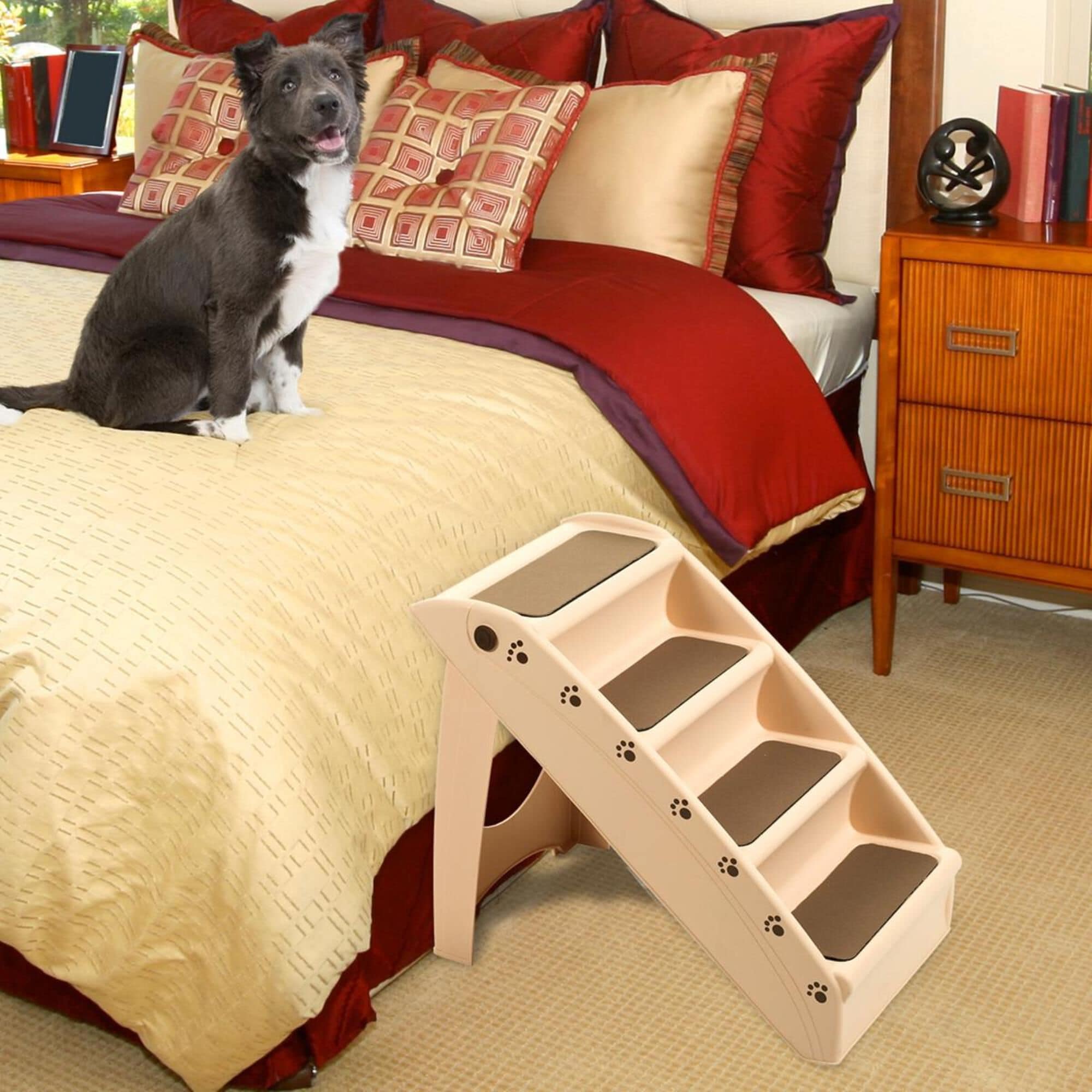 Timberlake Petmaker Folding Plastic Pet Stairs in Tan NFM