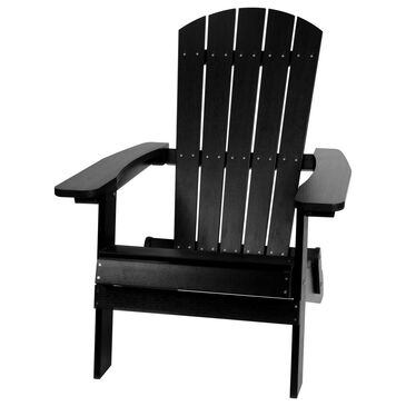 Flash Furniture Charlestown Folding Adirondack Chair in Black, , large
