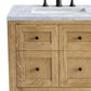 James Martin Vanities Breckenridge 30" Single Bathroom Vanity in Light Natural Oak with 3 cm Carrara White Marble Top and Rectangular Sink, , large