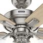 Hunter Crestfield 52" Pull Chain Ceiling Fan with LED Lights in Brushed Nickel, , large