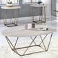 Steve Silver Rowyn 3-Piece Occasional Table in White with Faux Marble Finish, , large
