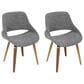 Lumisource Fabrico Side Chair with Grey Noise Upholstered in Walnut (Set of 2), , large