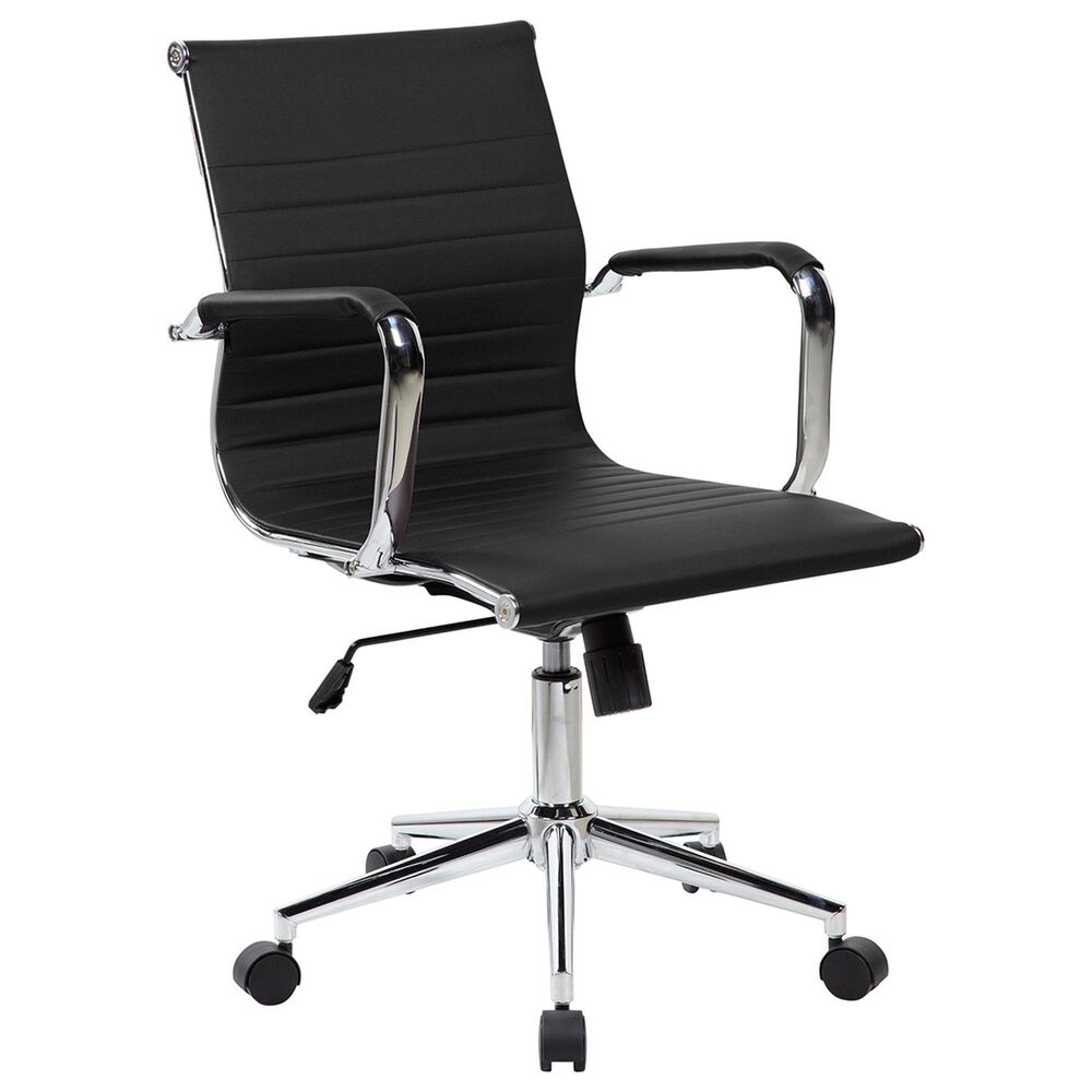 Techni Sport Modern Medium Back Executive Office Chair in Black, , large