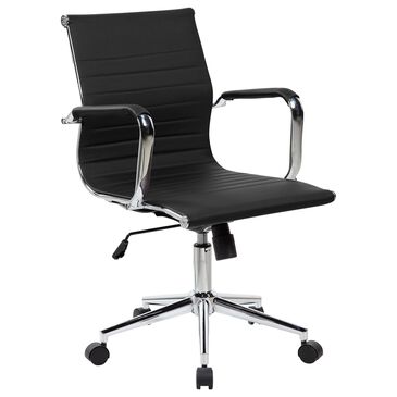 Techni Sport Modern Medium Back Executive Office Chair in Black, , large