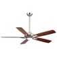 Minka-Aire Dyno 52" Ceiling Fan with Medium Maple and Dark Walnut Blades in Brushed Nickel, , large