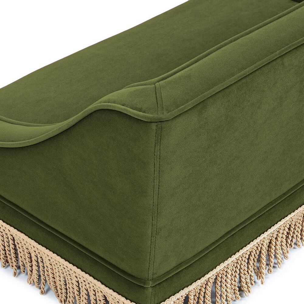 Jennifer Taylor Home Duchess 33" Medium Princess Pet Bed Sofa with Fringe Skirt in Olive Green, , large