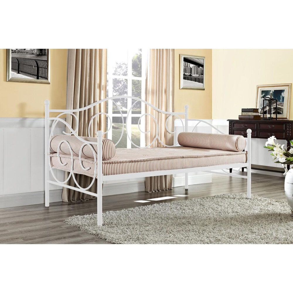Dorel Victoria Twin Metal Daybed in White, , large