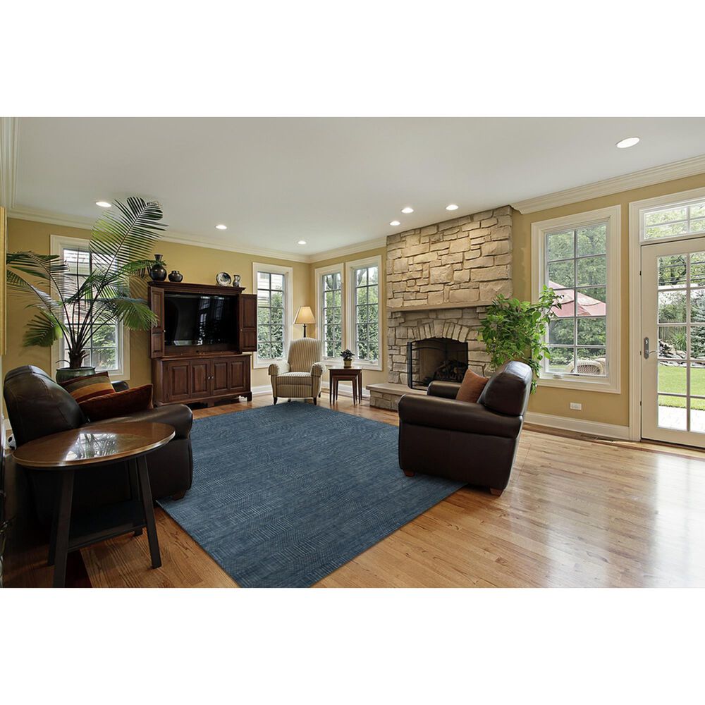 Radici USA Alleanza 8&#39; x 10&#39; Teal Area Rug, , large