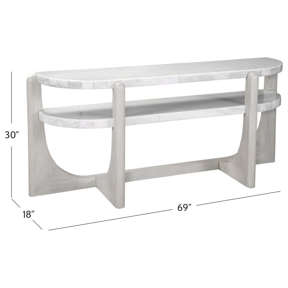 Bassett Mirror Gavin Console Table in White and Driftwood, , large