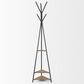 Mercana Everett Coat Rack with 2 Triangular Wooden Shelves in Matte Black, , large