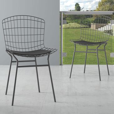Dayton Madeline 2-Piece Chair with Seat Cushion Set in Charcoal Grey/Black, , large