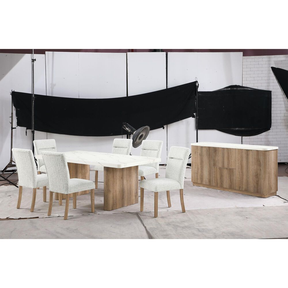 Modern Market 7-Piece Rectangular Dining Set in Grey, White and Natural, , large