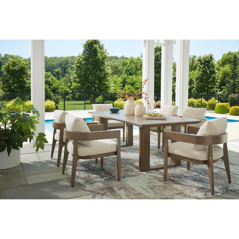Ashley Serene Bay Patio Dining Arm Chair in White (Set of 2), , large