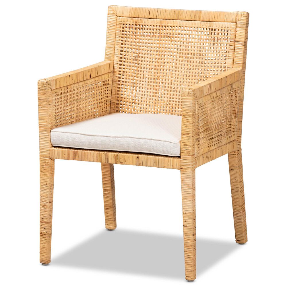 Baxton Studio Karis Arm Chair in Natural, , large