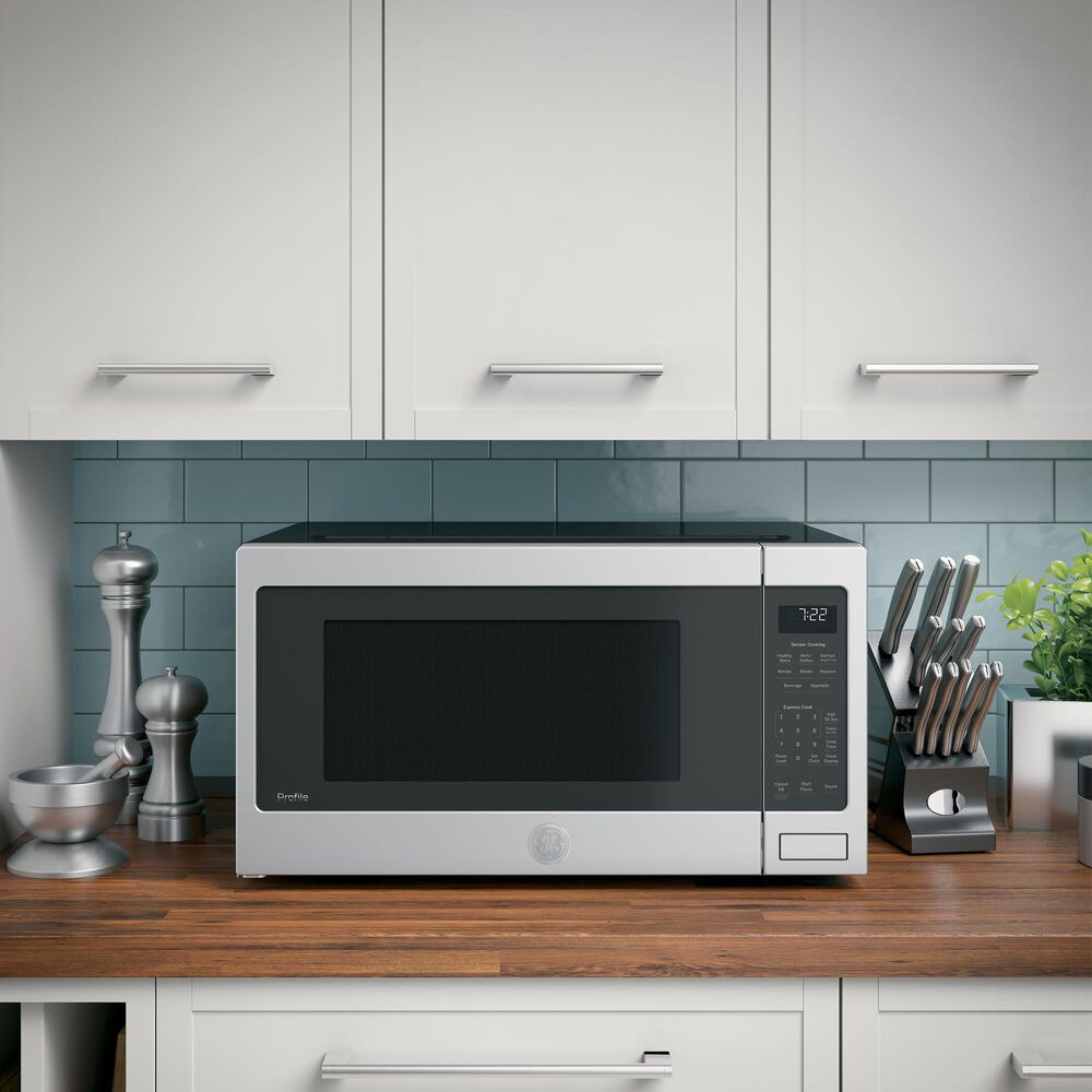GE Profile 2.2 Cu. Ft. Countertop Sensor Microwave Oven in Stainless Steel, , large