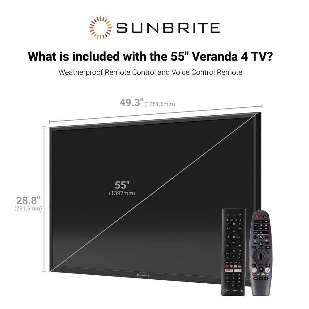 Sunbrite 55" Veranda 4 Series - Smart Outdoor TV - Full Shade - 4K UHD HDR, , large