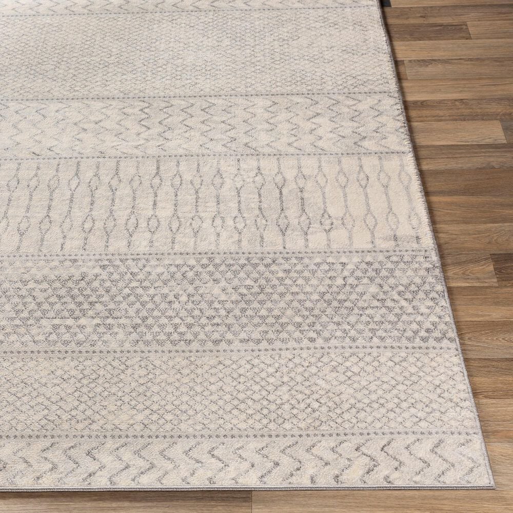 Surya Monaco MOC-2306 2&#39; x 3&#39; Silver Gray and Cream Scatter Rug, , large