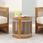Hearth and Haven Outdoor Round Acacia Wood Side Table with Handwoven Rope Accents in Natural, , large