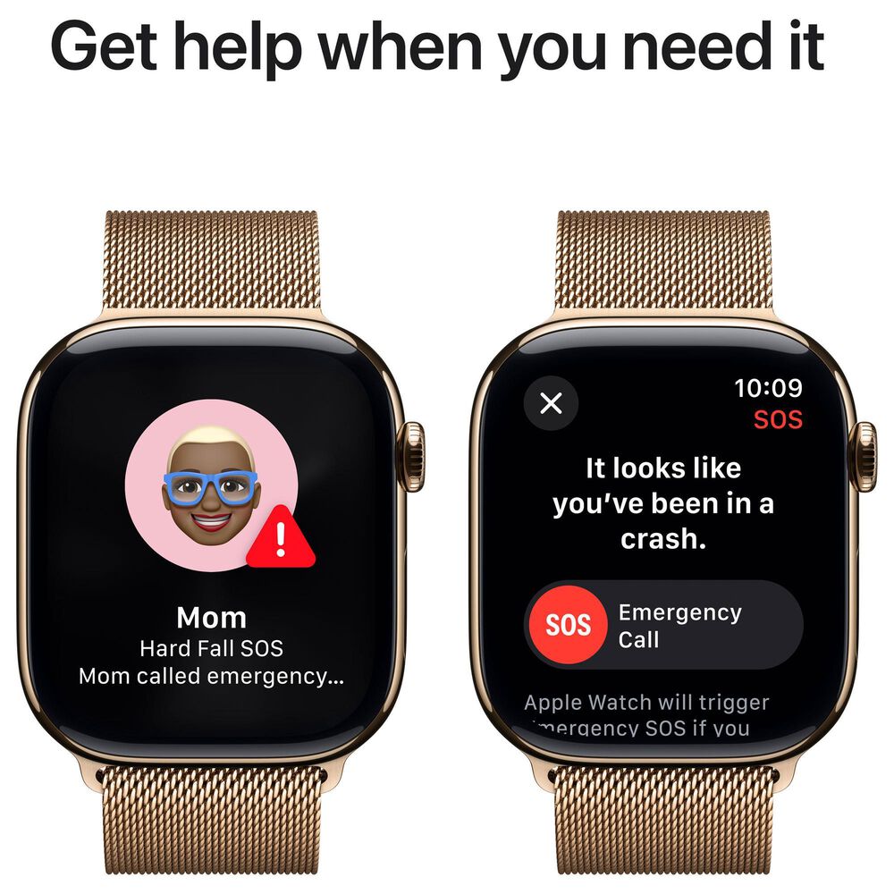 Apple Watch Series 10 GPS + Cellular 46mm Gold Titanium Case with Gold Milanese Loop - S/M, , large