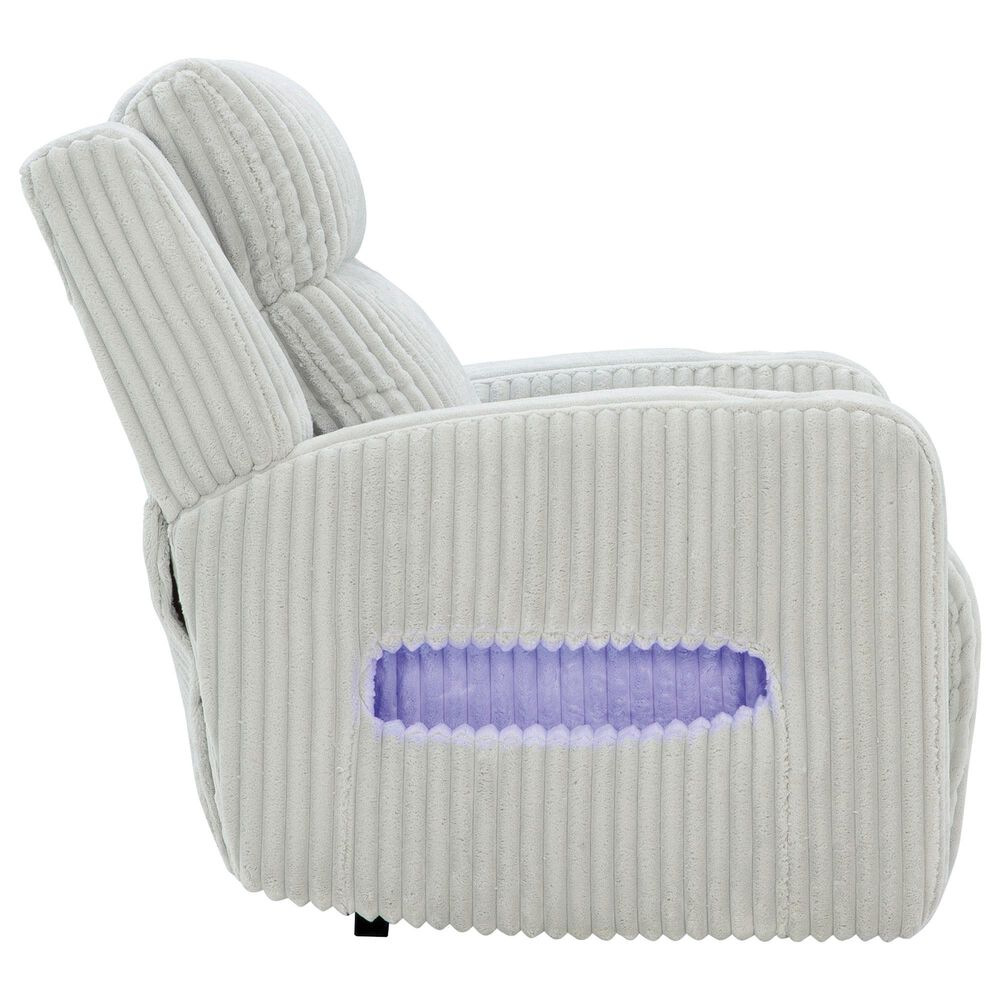Ashley Forest Lake Power Recliner with Adjustable Headrest in Alloy Velvet, , large