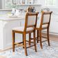 Linon Home Decor Emmy 26" Counter Stool with Tan Cushion in Cherry, , large