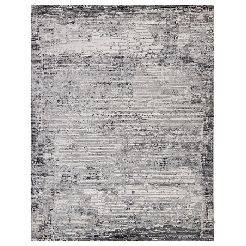 Harounian Rugs Sunbrella S10-16D 9' x 12' White and Charcoal Area Rug, , large