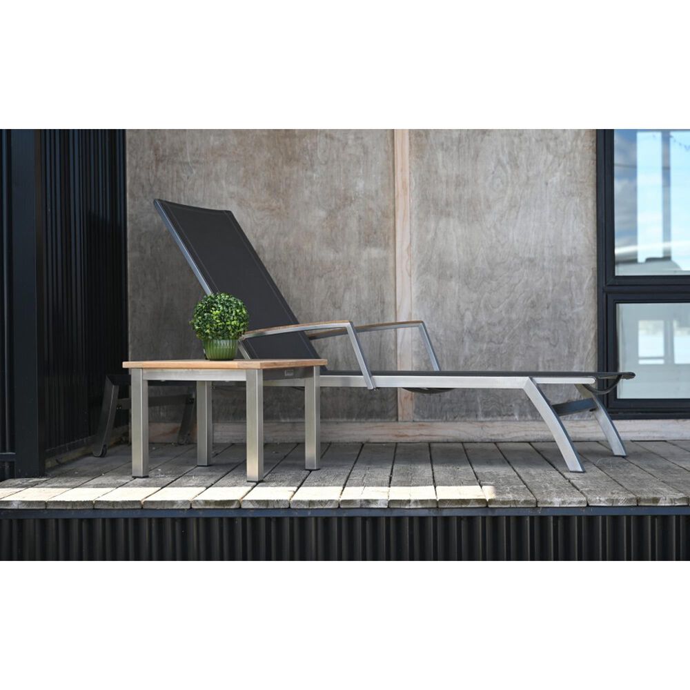 Three Birds Casual Avanti Patio Side Table in Golden Brown and Stainless Steel, , large