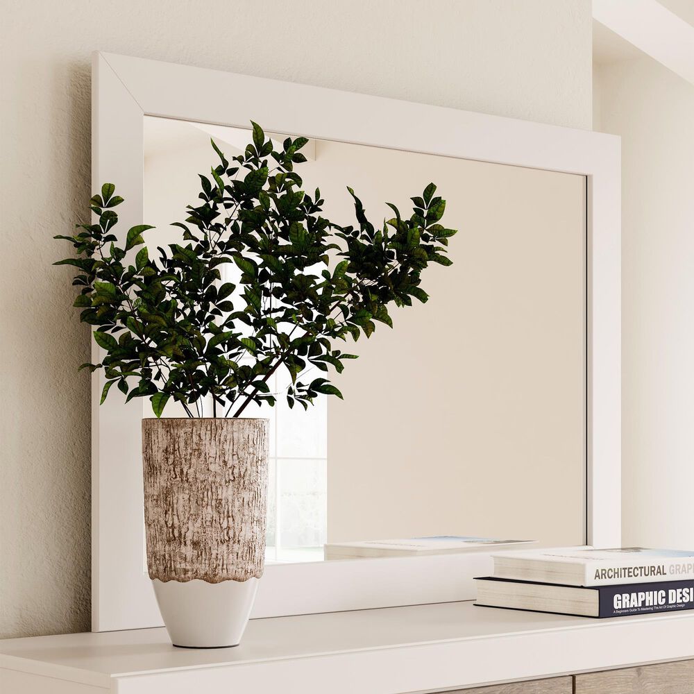 Ashley Charbitt Rectangular Mirror in Matte White, , large