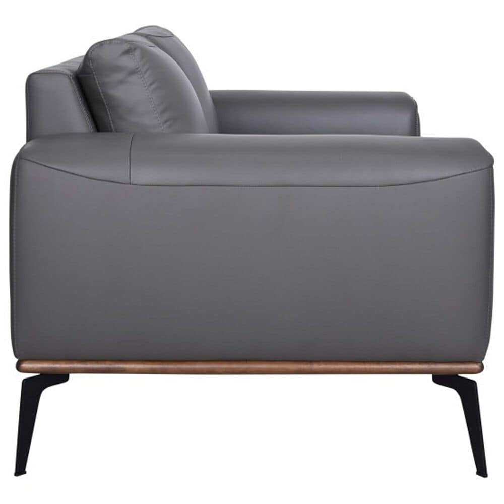 37B Pietro Stationary Leather Loveseat in Gray, , large