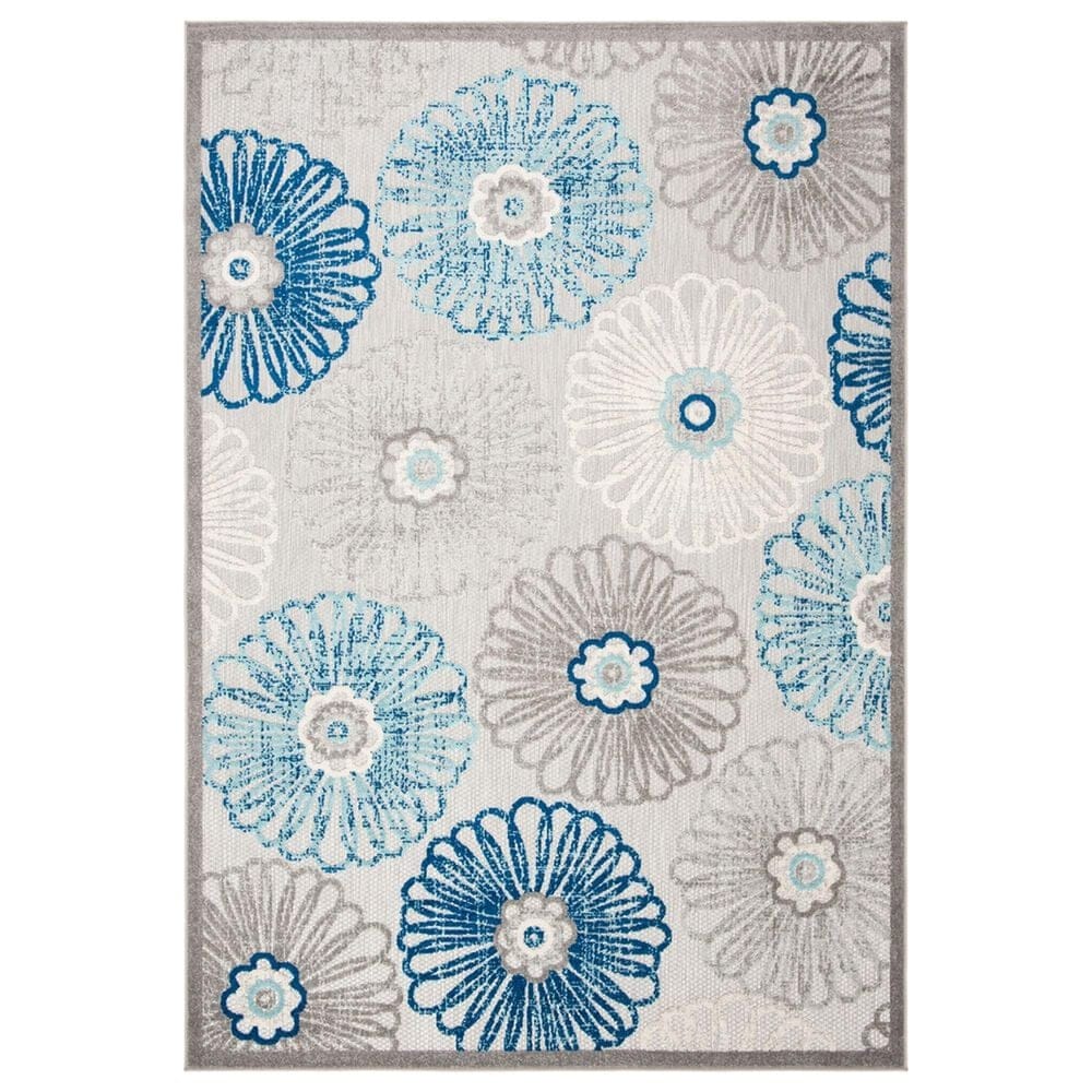 Safavieh Cabana CBN801F 3" x 5" Grey and Blue Indoor/Outdoor Area Performance Rug, , large