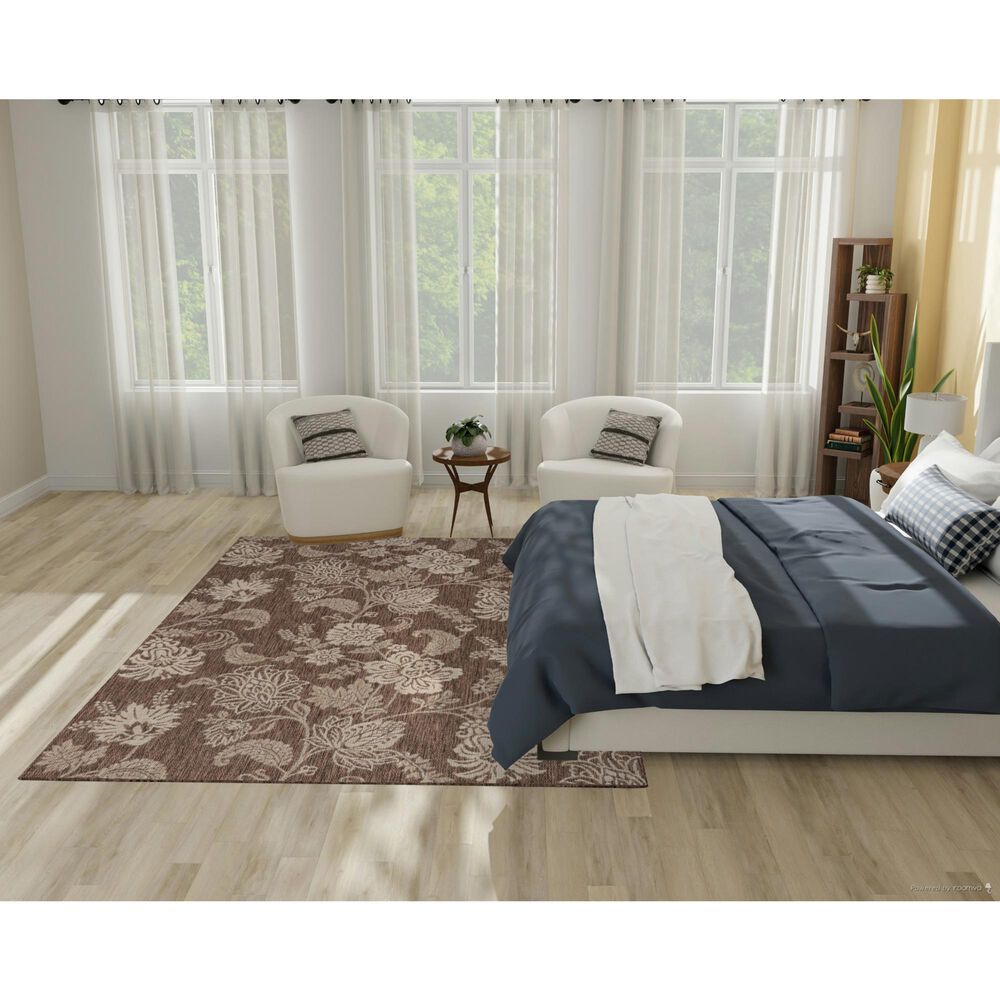 Nourison Garden Oasis Floral Mocha 6&#39; x 9&#39; Indoor/Outdoor Area Rug, , large