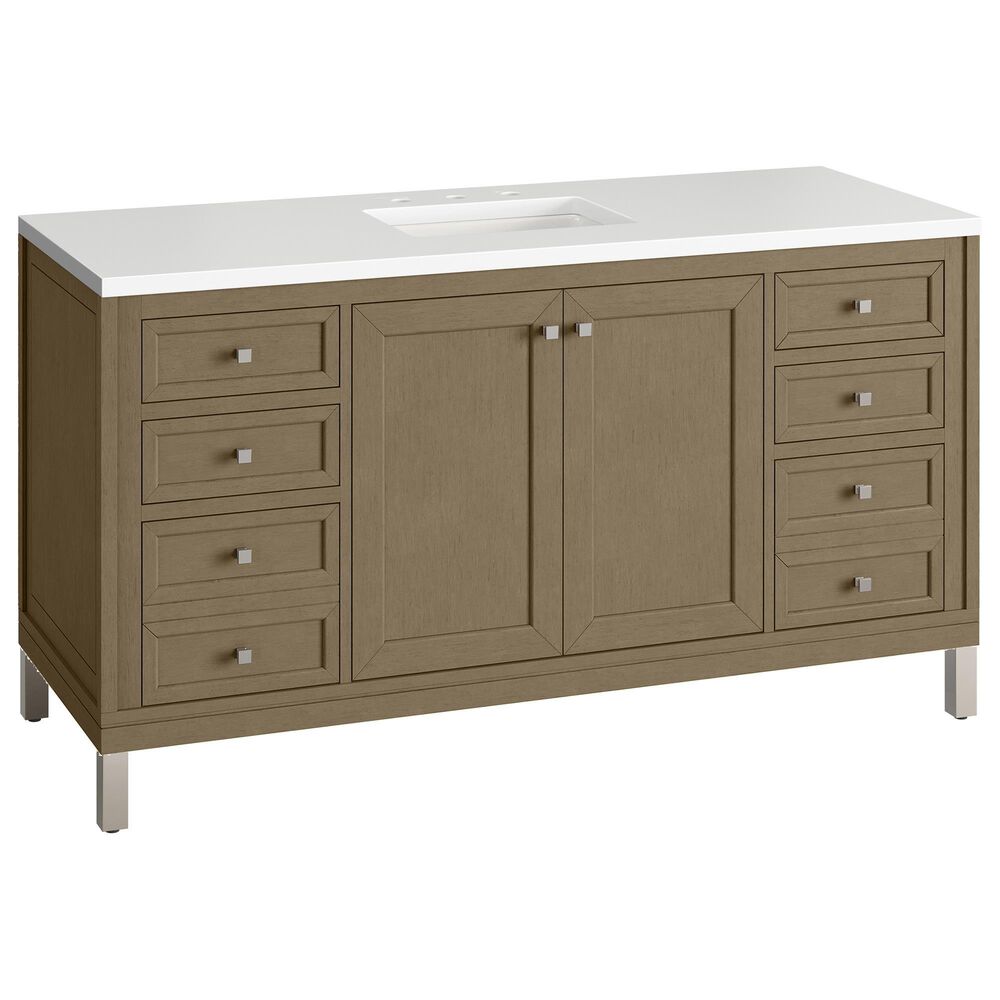 James Martin Vanities Chicago 60" Double Bathroom Vanity Cabinet in Walnut Whisper, , large