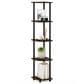 HOMLUX 5-Tier Modern Tall Corner Open Bookshelf in Amber Pine and Black, , large