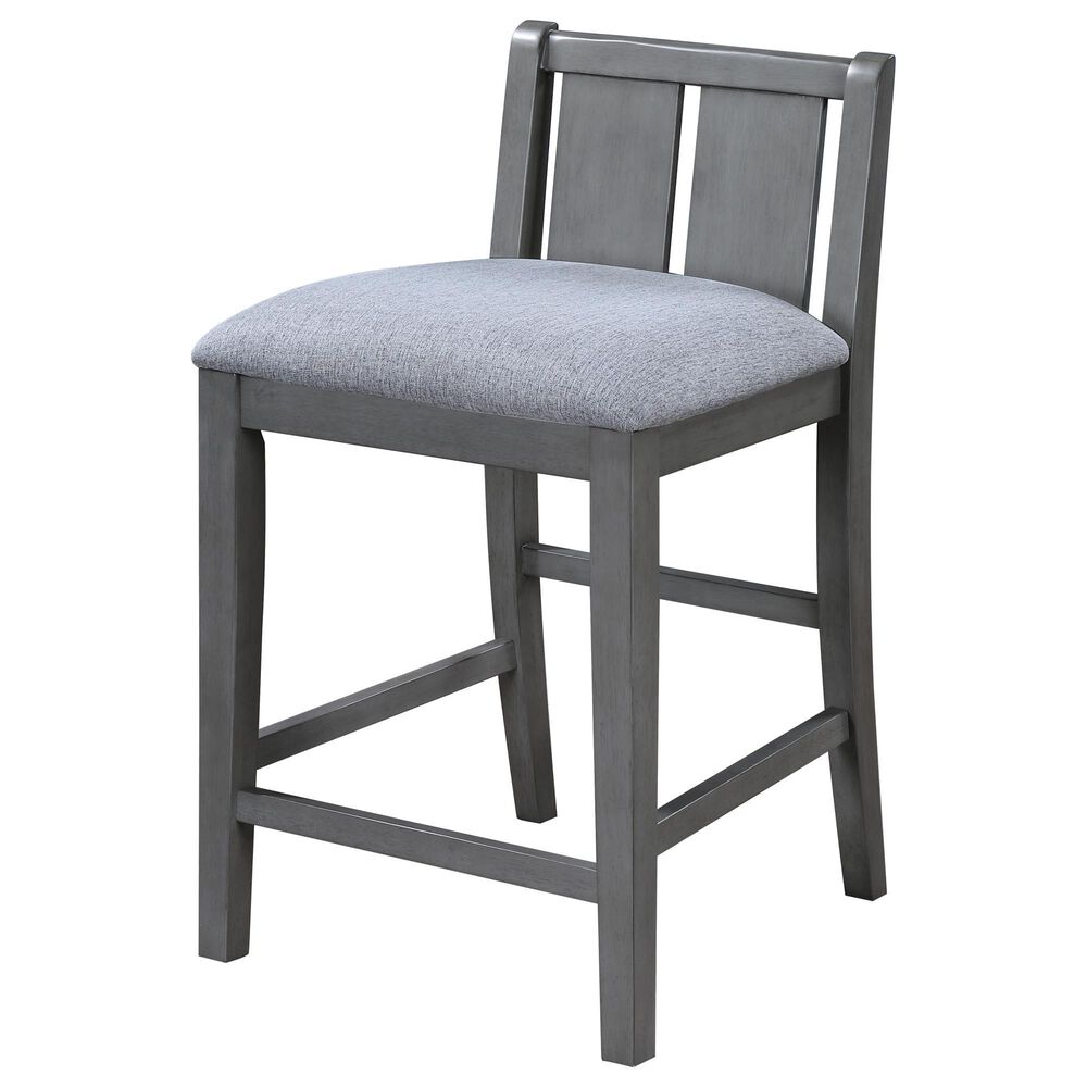 HOMLUX 3-Piece Counter Height Dining Set with Shelves and 2-Chair in Gray, , large