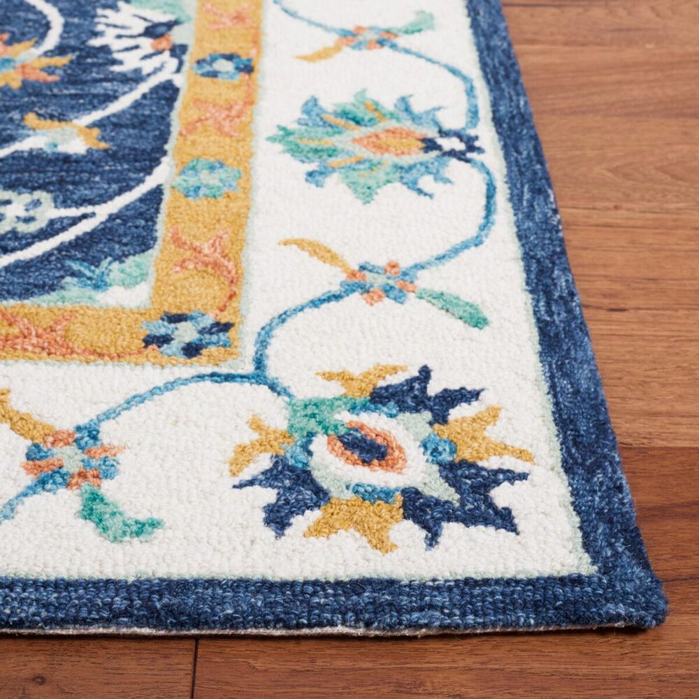 Safavieh Micro-Loop MLP385M 4&#39; x 6&#39; Blue and Ivory Area Rug, , large