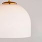 Vaxcel Shelby 1-Light Semi Flush Mount with Frosted White Opal Glass Shade in Natural Brass, , large
