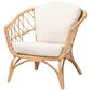 Baxton Studio Feya Rattan Arm Chair in White, , large
