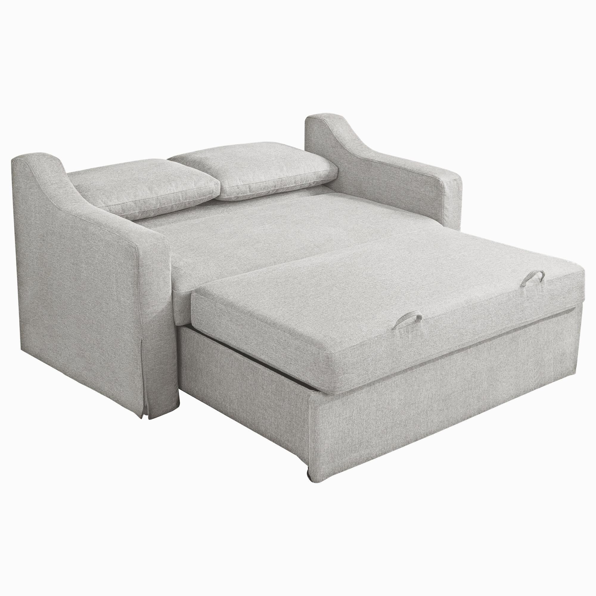Serta Haddington Convertible Loveseat in Linen