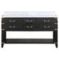 Lexora Home Norwalk 60" Double Bathroom Vanity in Black Oak with White Carrara Marble Top and Rectangular Sinks, , large