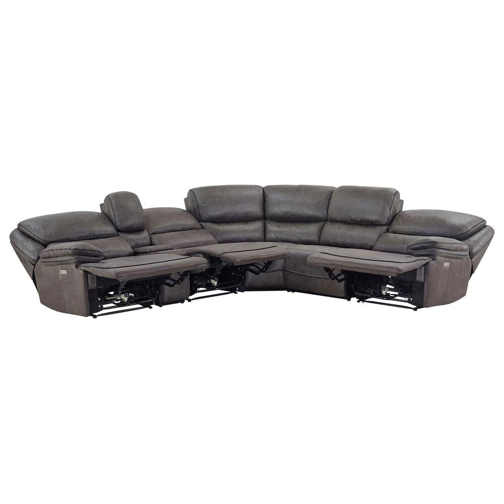 Steve Silver Plaza 6-Piece Power Reclining Sectional in Smoked Gray, , large