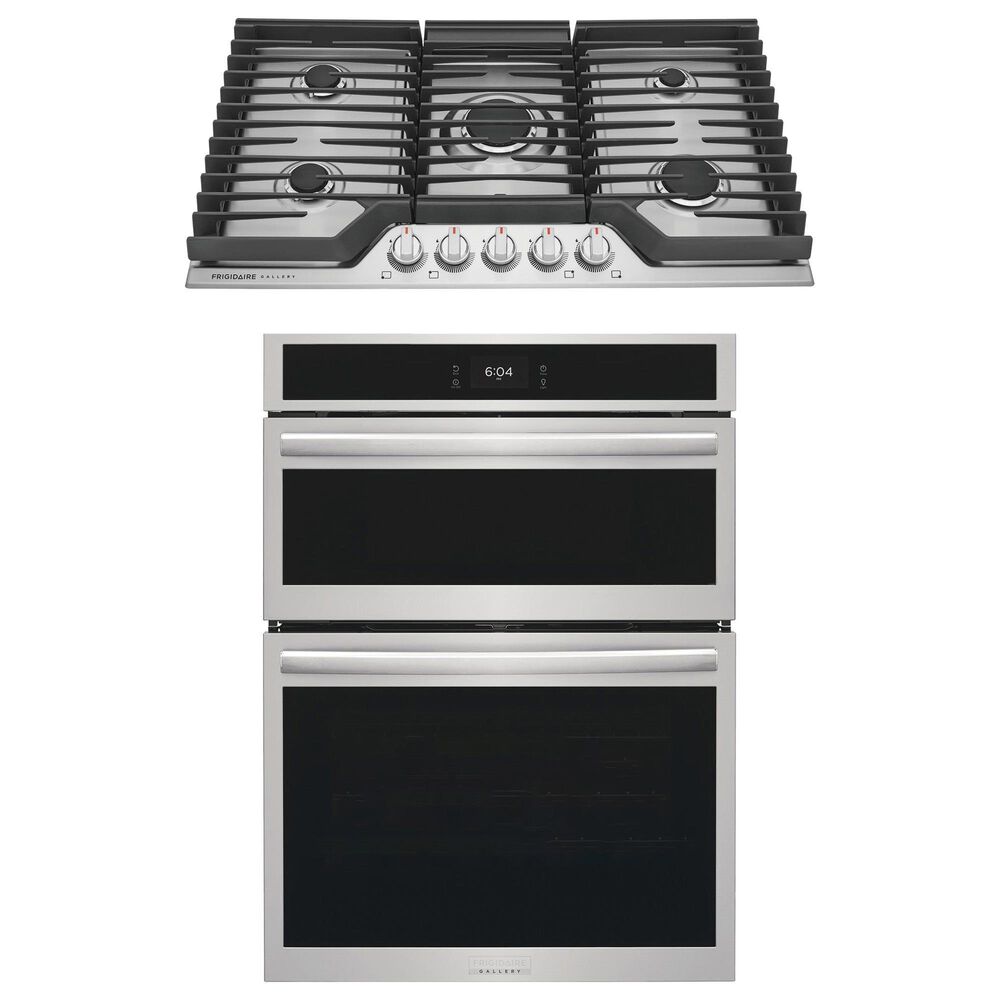 Frigidaire Gallery 2-Piece Kitchen Package with 30" Electric Microwave Combination Wall Oven and 36" Gas Cooktop in Stainless Steel, , large