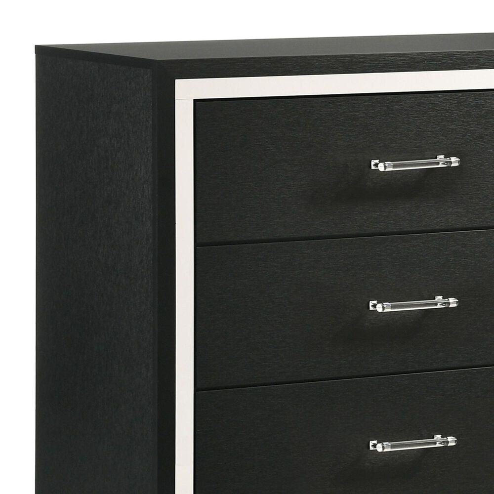 Coaster Lucia 6-Drawer Dresser and Mirror in Black and Chrome, , large